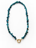 EMERALD BAY - Natural Turquoise Necklace, Genuine Turquoise Chip Necklace, 18K Gold Filled Clasp, Blue Gemstone Jewelry