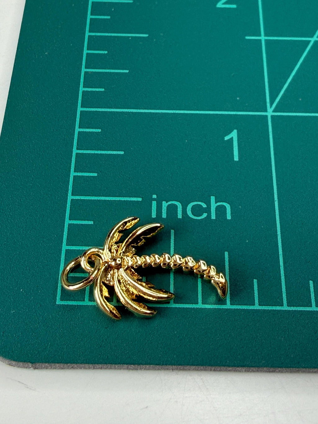 18K Gold Vermeil Palm Tree Charm, 17x12mm