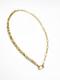 Gold Hematite and 18k gold filled paperclip chain necklace, charms necklace