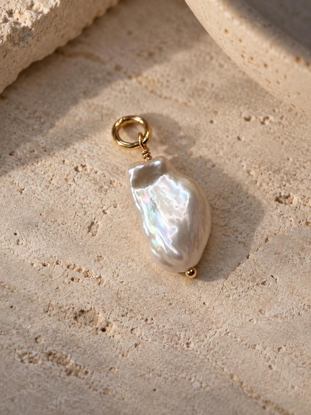 Freshwater Baroque Pearl Charm | 14K Gold Plated, Coastal Jewelry