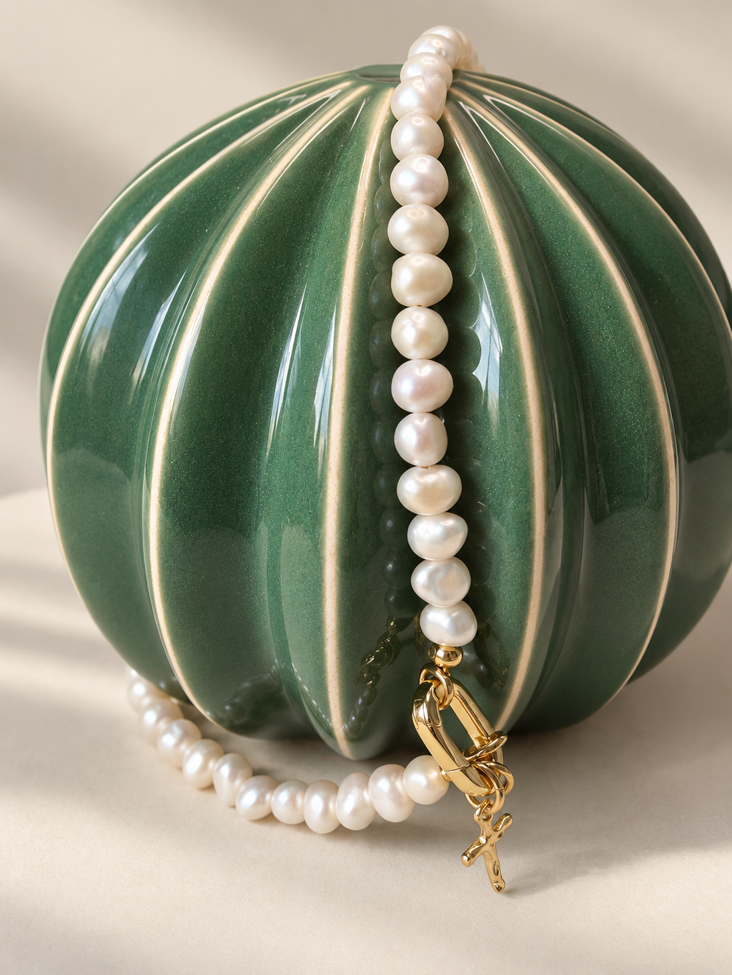 Freshwater Pearl Necklace, 18K Gold filled, 16 inch, add your charm