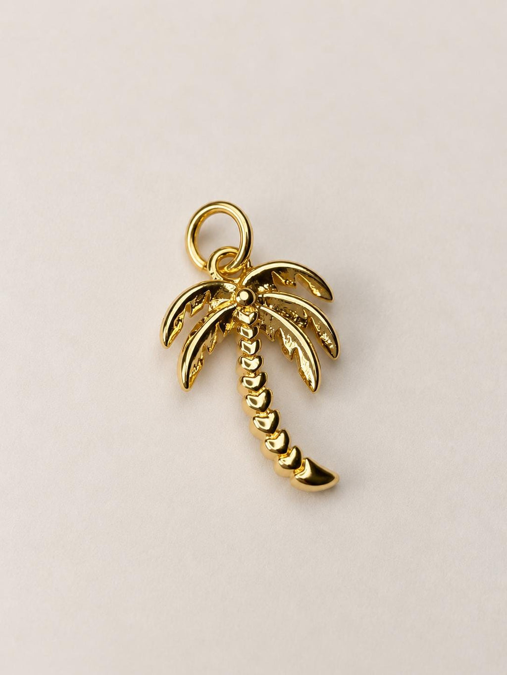 18K Gold Vermeil Palm Tree Charm, 17x12mm