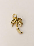 18K Gold Vermeil Palm Tree Charm, 17x12mm