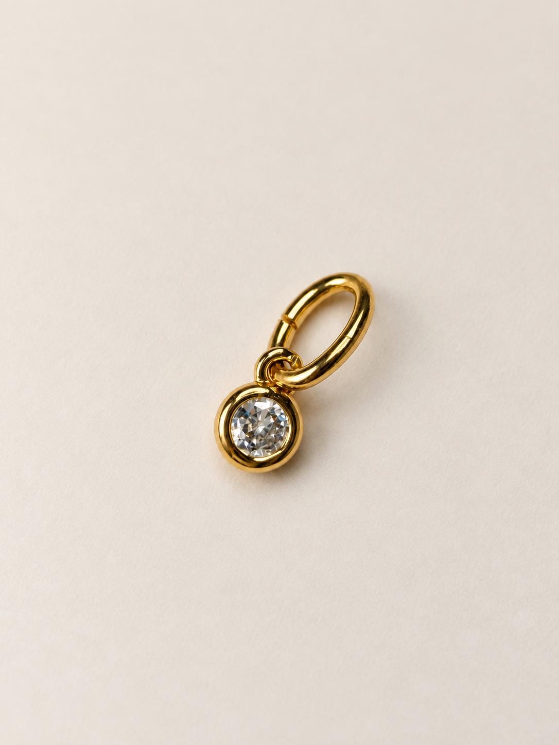 18K Gold Filled CZ Charm | Dainty Sparkling Pendant (0.50mm)