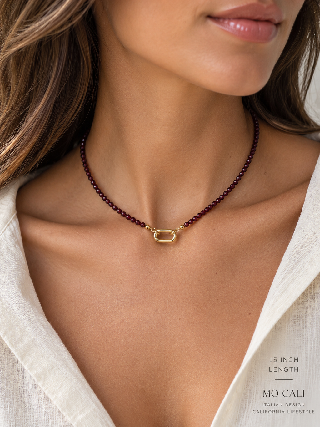 Burgundy Garnet 18k gold filled chocker