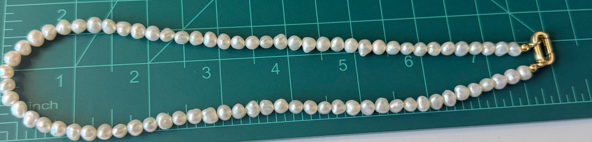 Freshwater Pearl Necklace, 18K Gold filled, 16 inch, add your charm