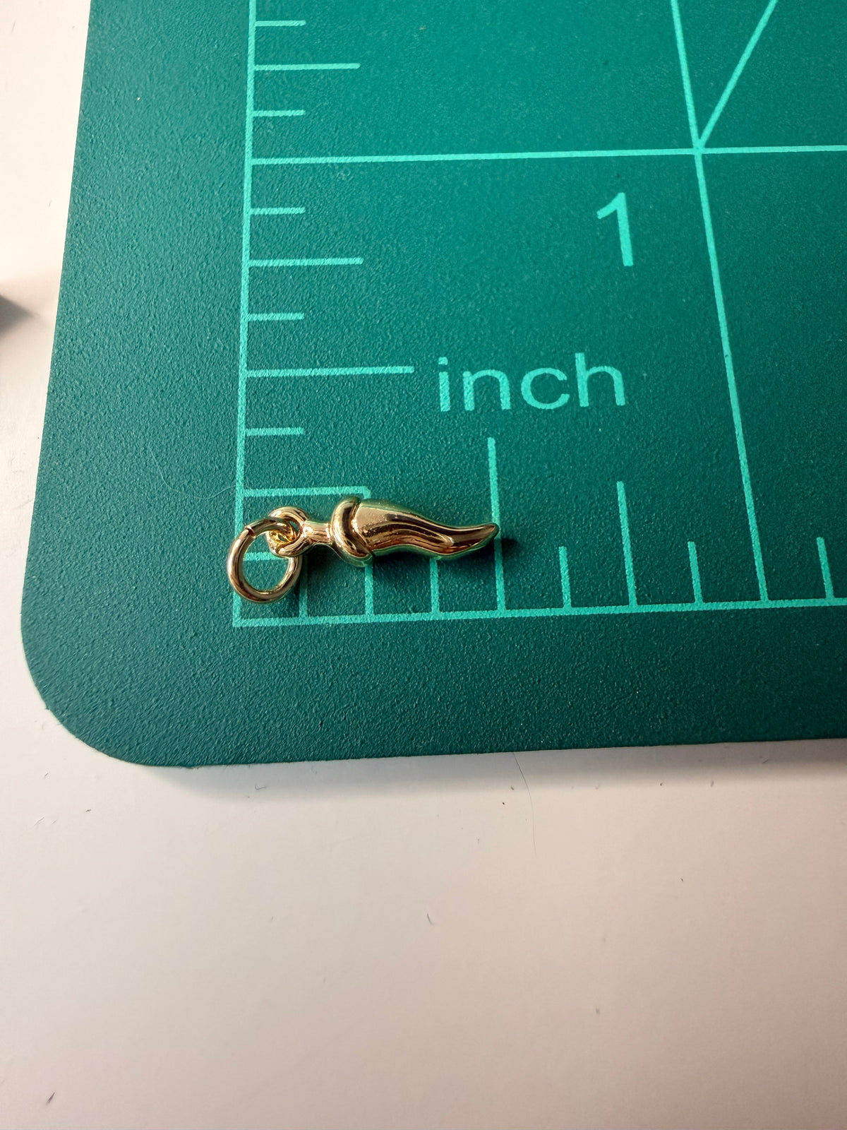 18K Gold Filled Italian lucky horn Charm, Good Luck Charm