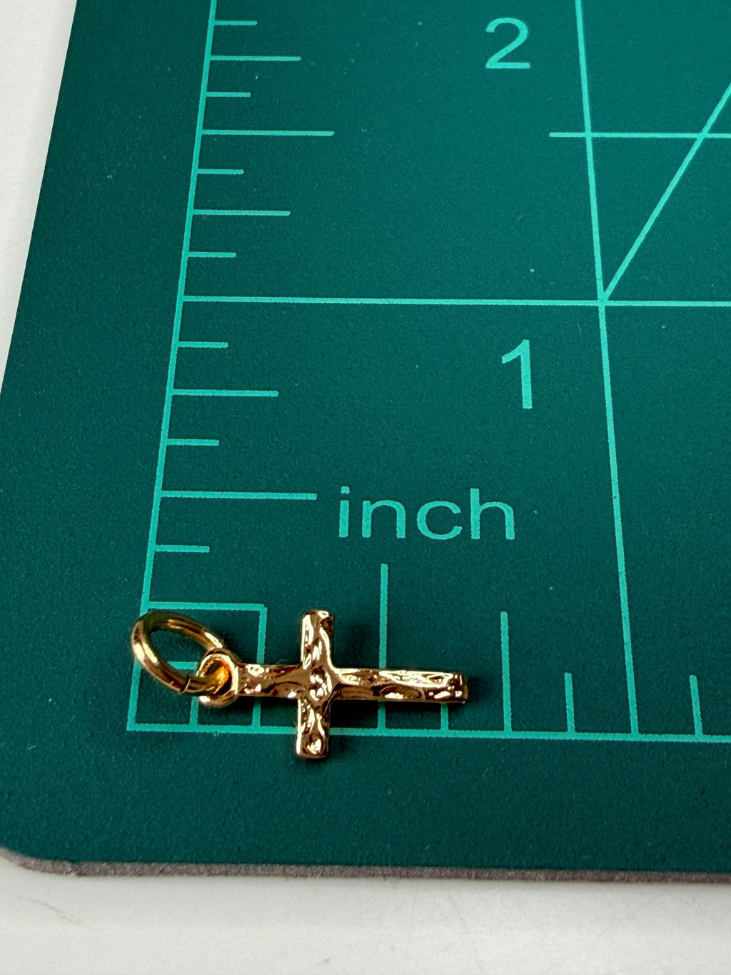 14K Gold Rhodium Plated Cross Charm | Minimalist Christian Jewelry