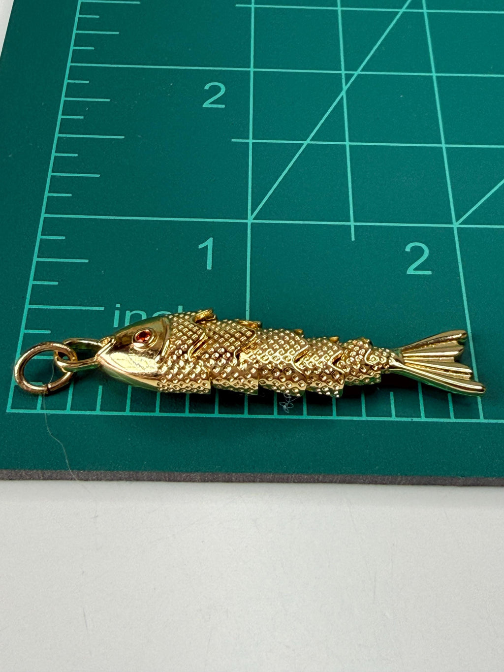 18K Gold Plated fish charm, 2 Inch Statement Pendant, Coastal Jewelry, Ocean Charm